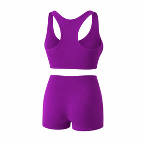 Factory Direct Sale High Stretch <b>Women's</b> Gym Yoga Set Solid Pattern Activewear Quick Dry Seamless Leggings Wholesale Custom - Product Image 5