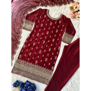 Conjunto de traje de fiesta para mujer de diseñador Top y pantalón con Dupatta elegante - Product Image 3
