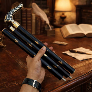 Natural Wooden Eco-Friendly Polished Brass Handle Rustic Modern Walking Sticks Canes for Gifts - Product Image 1