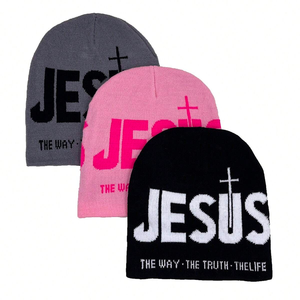 Bonnet tricoté classique d'hiver avec logo brodé, personnalisable, de luxe, chaud, style urbain, pour hommes et femmes, vente en gros - Product Image 2