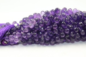 AAA Grade African <b>Amethyst</b> Drop Shape Beads 6-8 MM 8 Inch Natural Gemstone For Jewelry Making At Wholesale Price - Product Image 3