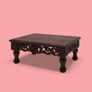 Natural Wooden Chowki Crafted For Home Temple Decoration Daily Religious Activities And Spiritual Practices - Product Image 3