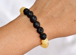 Premium Quality Lava Stone Diffuser Honey Calcite <b>Bracelet</b> Gemstone Beaded Stone Diffuser <b>Bracelet</b> Fashion Jewelry - Product Image 2