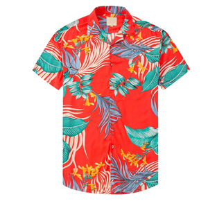 Camisa Hawaiana para Hombre, Manga Corta, Cuello Camisero, Tela Twill, Protección UV, Informal, para Vacaciones en la Playa, Ropa de Verano - Product Image 1