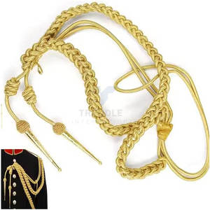 สายสะพายไหล่แบบถักเคลือบเมทัลลิกสีทอง Aiguillette ทำจากผ้าฝ้าย/ไนลอน คุณภาพพรีเมียม สำหรับงานพิธี สามารถปรับแต่งได้ เหมาะสำหรับเครื่องแบบ - Product Image 6