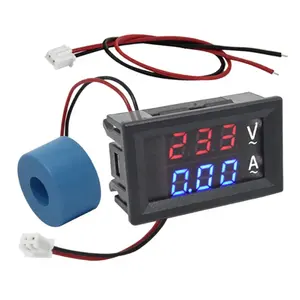 AC60-500V Digital Voltage Meter Tester 0.56 Inch Mini Digital Voltmeter Ammeter Dual Display 10A Volt AMP meter
