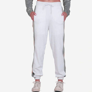 Women Color Blocking Tracksuit Hooded Full Sleeve Zipper Closure Breathable Casual Pants Set Autumn White Gray Polyester Cotton - Product Image 2