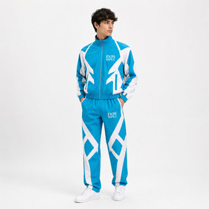 Conjunto Deportivo Personalizado al por Mayor, Chaqueta y Pantalones Deportivos para Hombre, Traje Cortavientos Atlético OEM, Conjunto de Dos Piezas - Product Image 3