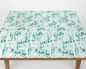 Tissu Popeline Coton Imprimé Floral Blanc et Vert Le Souvenirs, Biologique, Écologique, Absorbant l'Humidité, Respirant, Léger - Product Image 1