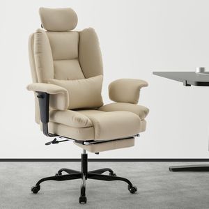 Sedia da Ufficio Ergonomica con Schienale Alto e Supporto Lombare, Capacità 200 kg, Sedia da Scrivania in Pelle PU con Regolazione in Altezza - Product Image 5
