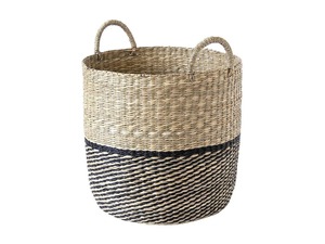 Cesta de algas marinas de color natural con base negra, cesta de almacenamiento hecha a mano, venta al por mayor, ecológica, hecha en Vietnam - Product Image 5