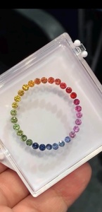 Natural <b>Rainbow</b> Sapphire Round Cut Gemstones Multi Color Loose Stones For Jewelry - Product Image 5