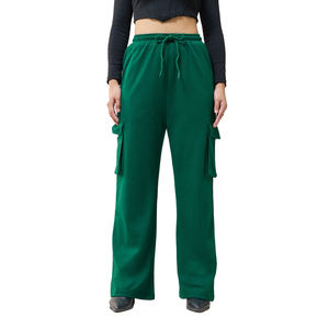 Pantalon de jogging ample en molleton de coton à devant plat pour femme, coupe décontractée, idéal pour l'extérieur, personnalisable (OEM) - Product Image 3