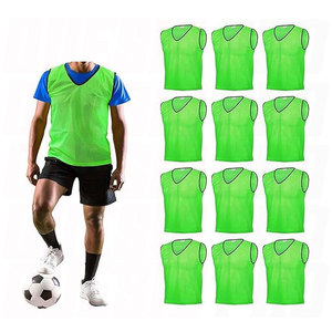 Maillots d'entraînement en mesh, tailles uniques, respirants et légers, pour le football et le basketball, lots de 6 ou 12, pour entraînement et matchs d'entraînement - Product Image 1