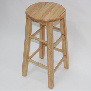 Eco-Friendly Durable Rubber <b>Wood</b> Bar <b>Stool</b> with Rustic Antique Design for Hotel Apartment Villa Living Room Furniture - Product Image 2