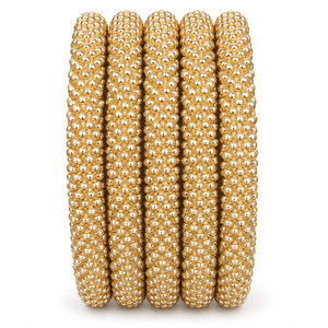 Pulsera de Cuentas de Vidrio Metálicas Chapadas en Oro Hechas a Mano en Nepal, Joyería de Moda Unisex para Mujer, Regalo de Aniversario - Product Image 4