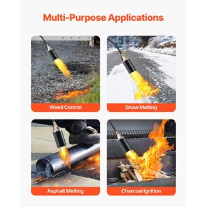 Torcia a Propano ad Alta Potenza 1.800.000 BTU per Bruciare Erbacce, Resistente con Tubo da 3 Metri, Fiamma Turbo Regolabile a Tre Punte, Diserbatrice Manuale - Product Image 6