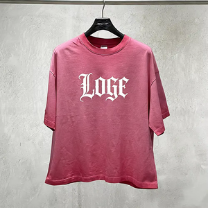 Camiseta LOGH Extra Grande de Algodón Negro, Manga Corta, Cuello Redondo, Estilo Urbano, con Letra Estampada en la Parte Delantera, Corte Jersey para Hombre - Product Image 2