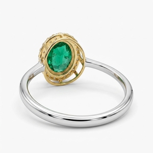 Oval Lab Grown <b>Diamond</b> <b>Ring</b> in 18K Yellow & White Gold | 3.45 CT Women's Fine Jewelry - Product Image 5