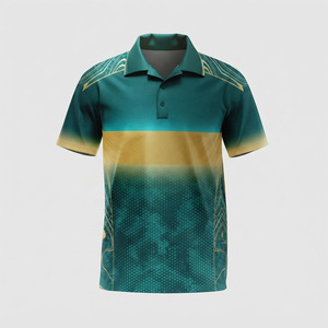 เสื้อคริกเก็ตผู้ชายแบบสั่งทำพิเศษ ผ้าคอตตอนเจอร์ซีย์ แขนสั้น พิมพ์ลายสัตว์ด้วยระบบดิจิทัล สไตล์สปอร์ต ชุดทีม สีเขียว - Product Image 3