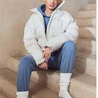 Blouson matelassé à capuche coupe-vent décontracté pour l'hiver, fermeture éclair courte, unisexe, coupe régulière, couleur unie, rembourrage épais en polyester