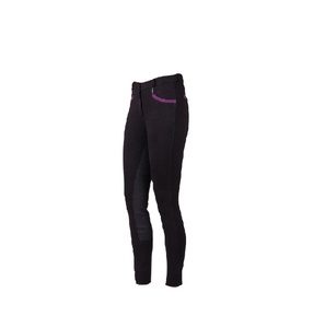 Premium Knitted 95% Cotton 5% Spandex Two Tone Ladies Horse Riding Jodhpur Breeches Equestrian Pant personalizado - Product Image 1