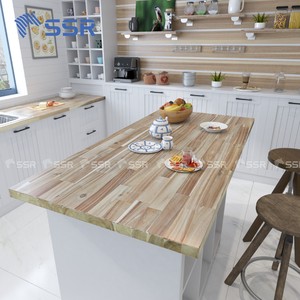 Bloque de carnicero de madera de acacia sin terminar SSR VINA, tapas de cocina de madera dura, tapas de tocador y mesas - Product Image 6