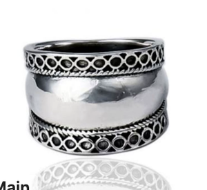 Trendy Natural Indonesian Style <b>Ring</b> <b>Plain</b> Handmade <b>Ring</b> 925 Sterling Silver Jewelry Wholesale Factory Price - Product Image 3
