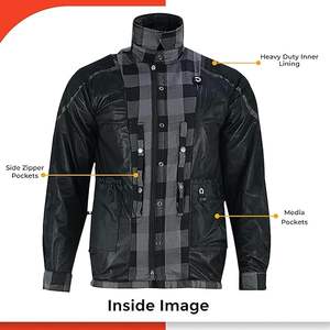 Camisa de Motociclista Ajustada, Cortavientos, de Franela para Invierno, con Forro de Cuero, Diseño Resistente - Product Image 4