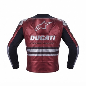Men’s Ducati CE Level 2 Cowhide Leather Moto <b>Racing</b> <b>Jacket</b>/Chaqueta Motorcycle Track Protective Riding Gear - Product Image 2
