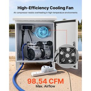 Armadio Aeratore per Laghetto da Esterno Resistente alle Intemperie 16.9 X 19.7 X 22.8 con Spazio per Ventilatore di Raffreddamento e Presa di Corrente AC - Product Image 4