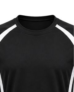 Black And White Quick Dry <b>Polyester</b> Sports T Shirt For Men Custom Team Training Running Jersey Breathable Gym Wear Tee Pro - Product Image 5