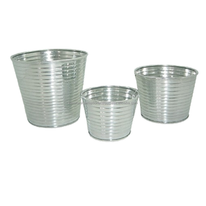 Jardinière tendance en métal gravé en forme ronde avec motif floral pour la décoration de la maison, du restaurant et du jardin avec trou de drainage, écologique - Product Image 6