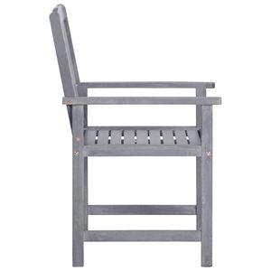 Set di 4 Sedie da Giardino in Legno di Acacia Grigio Resistente, Design Standard - Product Image 4
