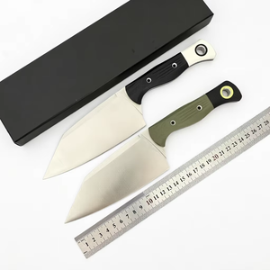 Juego de cuchillos de cocina de acero inoxidable, 2 piezas, hoja de punta caída, grado industrial, con mangos negros y verdes para cocinar - Product Image 6