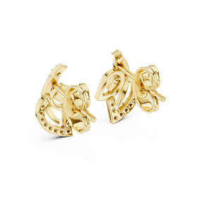 Juego de diamantes cultivados en laboratorio de TRNDY, engastados en oro amarillo macizo de 18 quilates, estilo vintage, para compromiso, boda, fiesta, regalo de San Valentín, uso diario. - Product Image 3