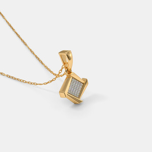 Collar con Colgante de Diamantes Cultivados en Laboratorio, Geométrico, Chapado en Oro Amarillo - Product Image 5
