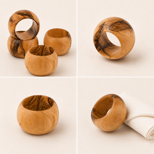 Handcrafted Natural Wood <b>Napkin</b> Rings Set of 4 Table Decor for Weddings <b>Parties</b> and Elegant Home Dining Gifts In Lowest Price - Product Image 6