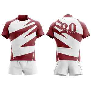 Uniforme de rugby unisexe style moderne 100% polyester, short uni, couleur personnalisée, logo, séchage rapide, respirant, protection UV pour l'entraînement - Product Image 4