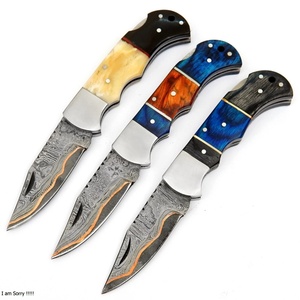 Couteau pliant artisanal en acier Damas de qualité industrielle, couteau de poche EDC, logo personnalisé, vente en gros, directement de l'usine OEM - Product Image 6