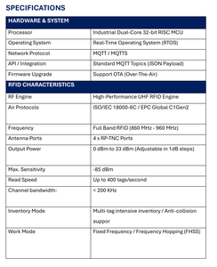 Système de lecteur fixe de sécurité pour portail RFID UHF, vente en gros, 860-960 MHz (1 antenne RFID UHF et 1 lecteur fixe RFID UHF) - Product Image 5
