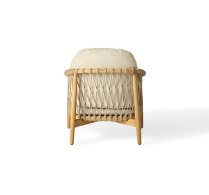 Sillón de Exterior Moderno de Madera de Teca Sólida con Laterales de Cuerda Tejida y Cojín Grueso para Patio, Terraza, Resort, Hotel - Product Image 4