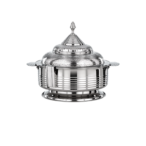 Stainless Steel Round Casserole with Geometric <b>Lid</b> Design for Gas and Induction Cooker Durable Modern Style - Product Image 6