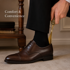 Cuchara de zapatos de latón hecha a mano, diseño náutico de lujo, accesorio metálico duradero para poner zapatos, para el hogar y viajes - Product Image 1