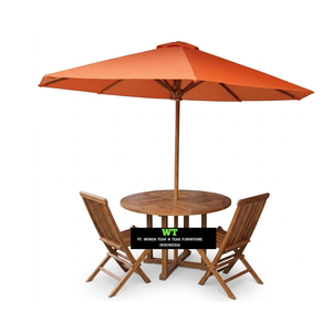 Mobilier de patio en teck pour extérieur, fabriqué en Indonésie, avec parasol - Product Image 1