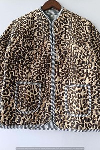 เสื้อแจ็คเก็ตโบโฮผ้าฝ้ายลายเสือดาวแบบควิลท์สองด้าน ระบายอากาศได้ดี เป็นมิตรกับสิ่งแวดล้อม ทำด้วยมือ - Product Image 5