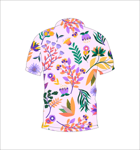 เสื้อโปโลลายดอกไม้ศิลปะแบบกำหนดเอง ระบายอากาศได้ดี น้ำหนักเบา เสื้อทีมกอล์ฟ แขนสั้น ลายพิมพ์แบบซับลิเมชั่น - Product Image 3