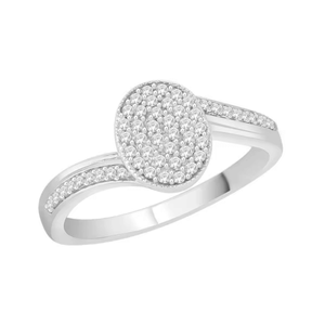 Anillo de Oro Blanco de 10K con 1/2 TCW de Diamantes Naturales Redondos Reales para Mujer |   Anillo de Joyería Elegante para Compromiso, Boda o Aniversario - Product Image 3