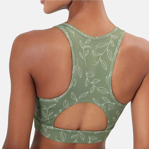 Sujetador Deportivo Sin Costuras Estampado para Mujer – Sujetador de Yoga Elástico Acanalado, Ropa Deportiva para Entrenamiento, Fabricante OEM - Product Image 4
