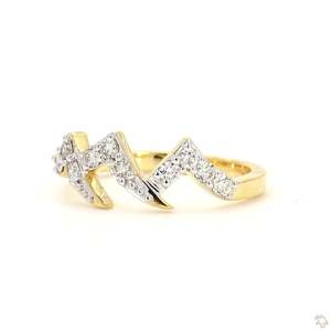 Designer diamond <b>crown</b> chevron open <b>ring</b> with brilliant round stones premium luxury fashion fine jewelry collection - Product Image 2